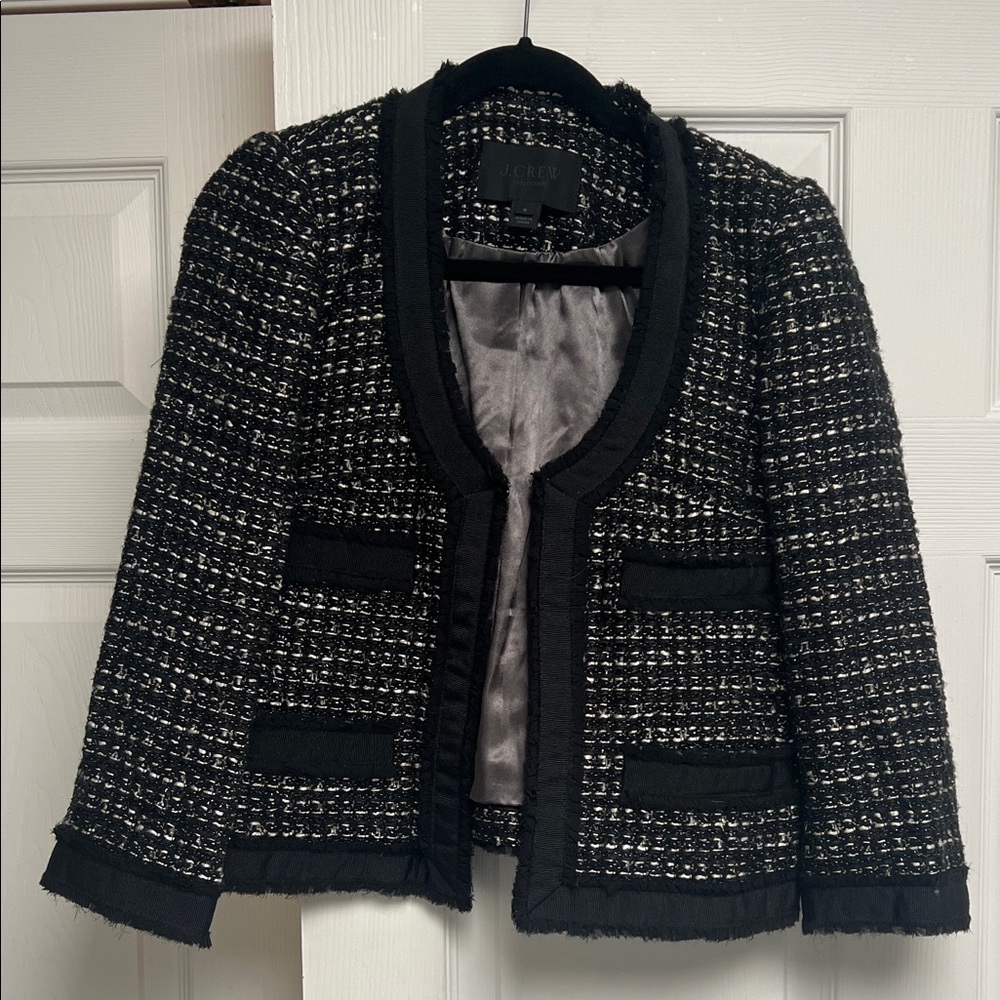 J. Crew Collection Black Tweed Jacket